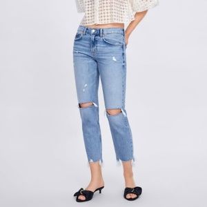 Zara Slim Boyfriend Jeans in "Beach Blue"